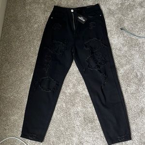 Missguided high waisted ripped jeans